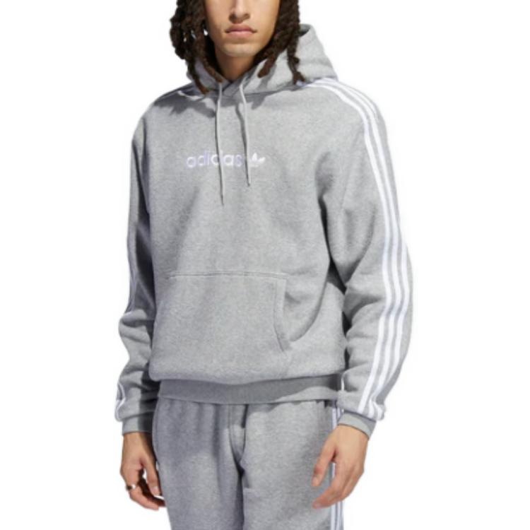 adidas Originals Comfort 3-Stripes Hoodie 'Heather Grey' H31237 - 2