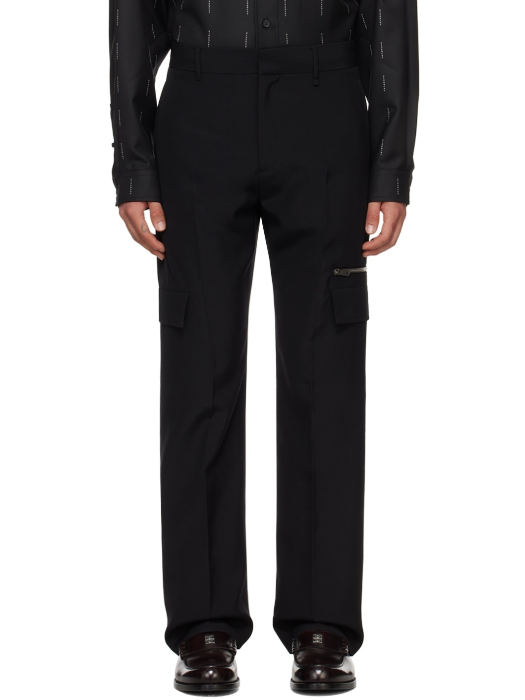 Black Zip Cargo Pants - 1