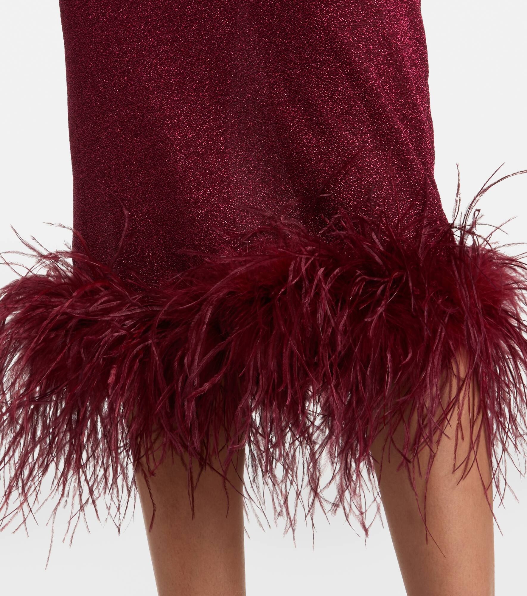 Lumière feather-trimmed midi dress - 5