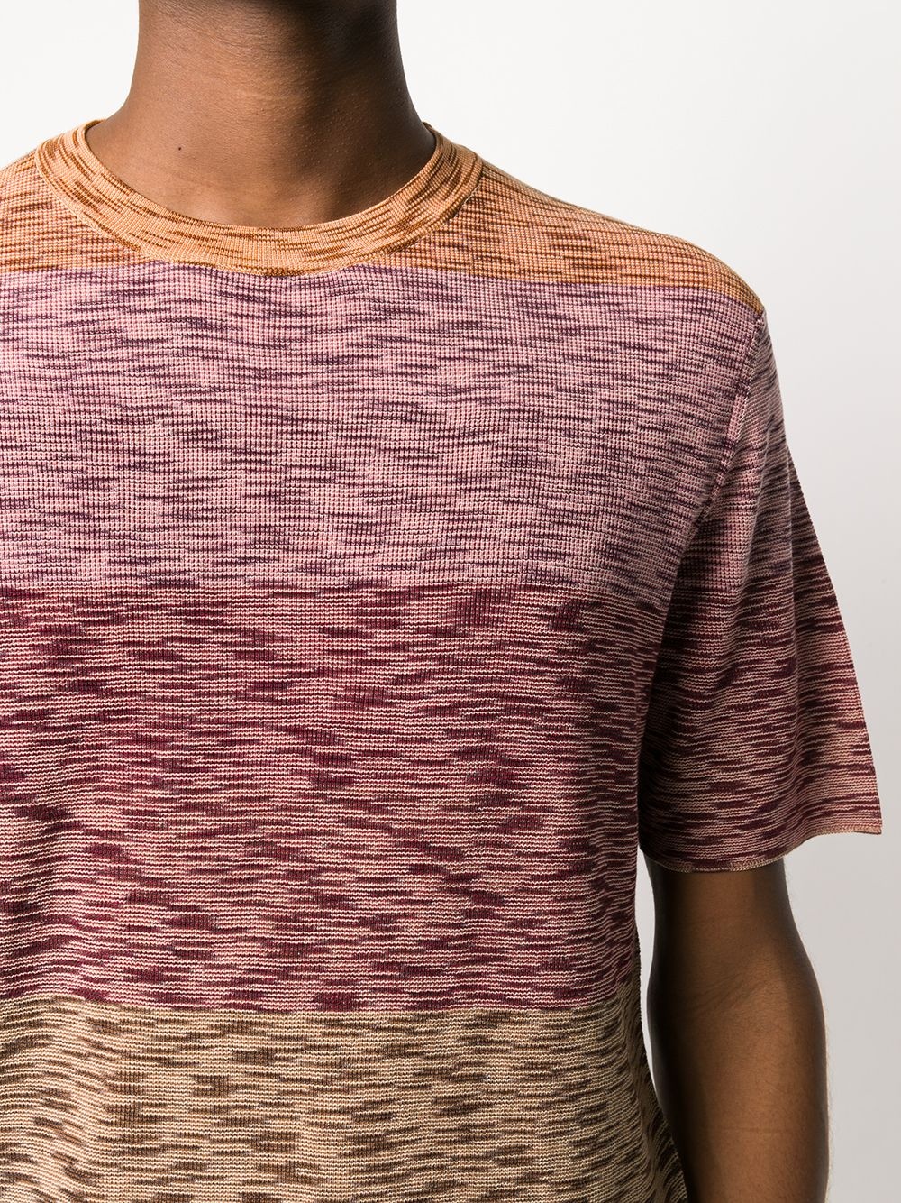 abstract pattern knit T-shirt - 5