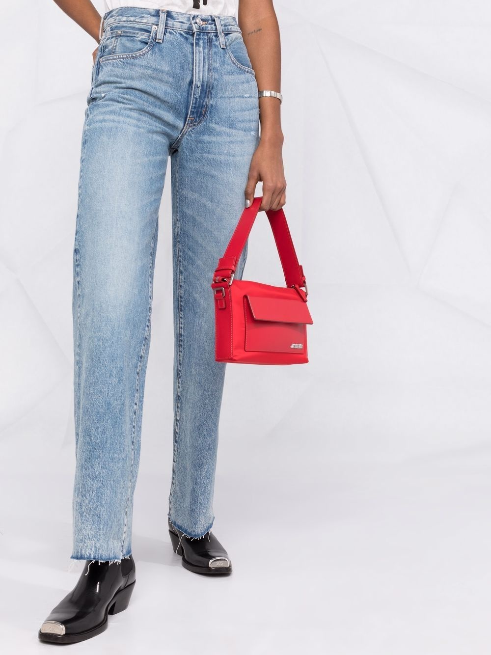 Grace frayed wide-leg jeans - 5
