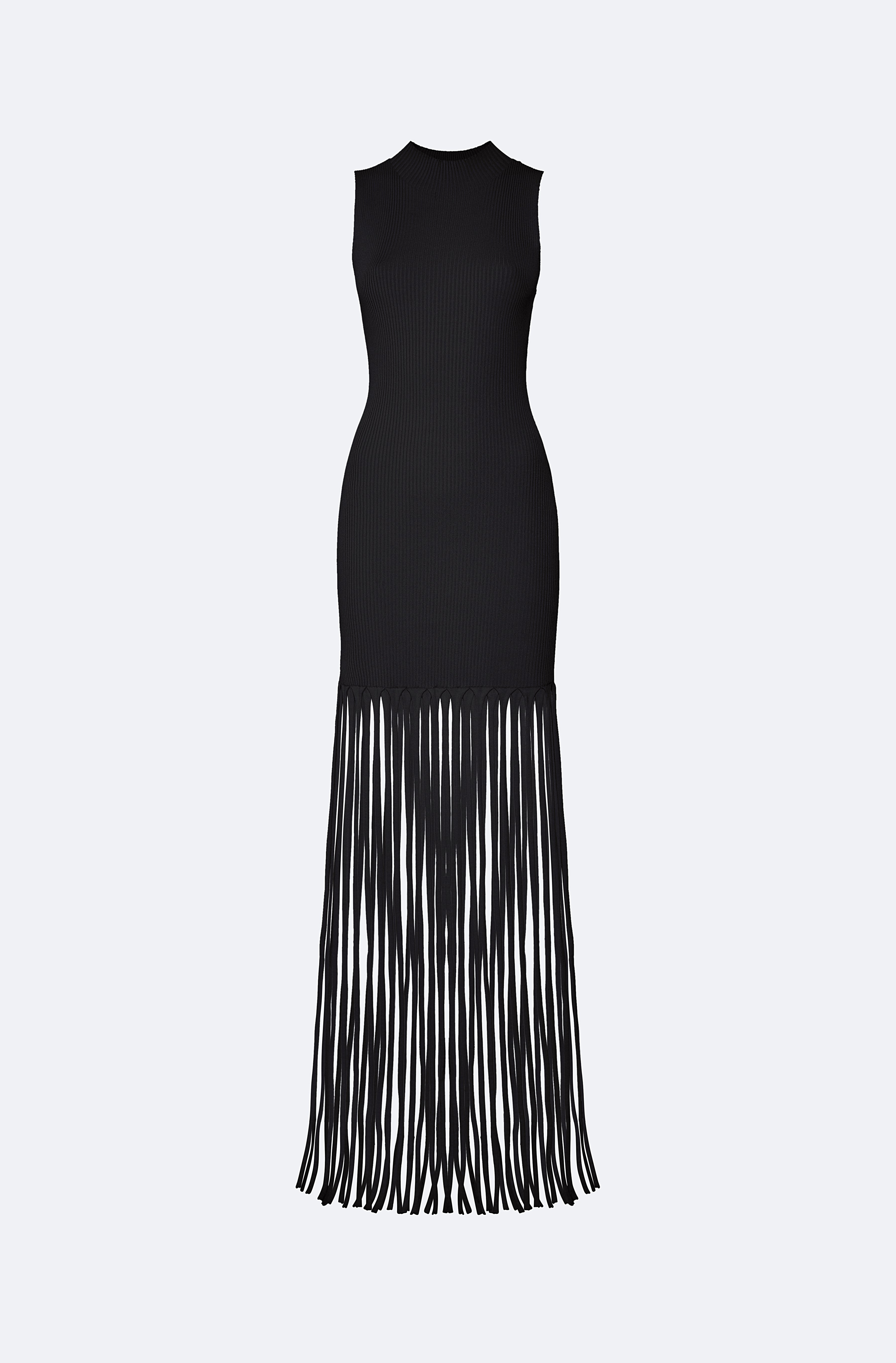 Matte Viscose Fringe Dress - 1