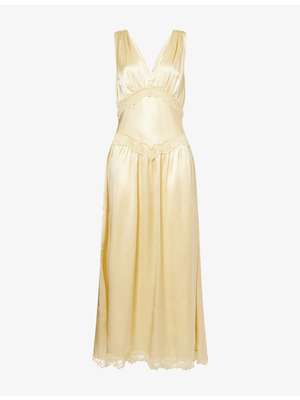 Stasia V-Neck Silk Midi Dress - 1