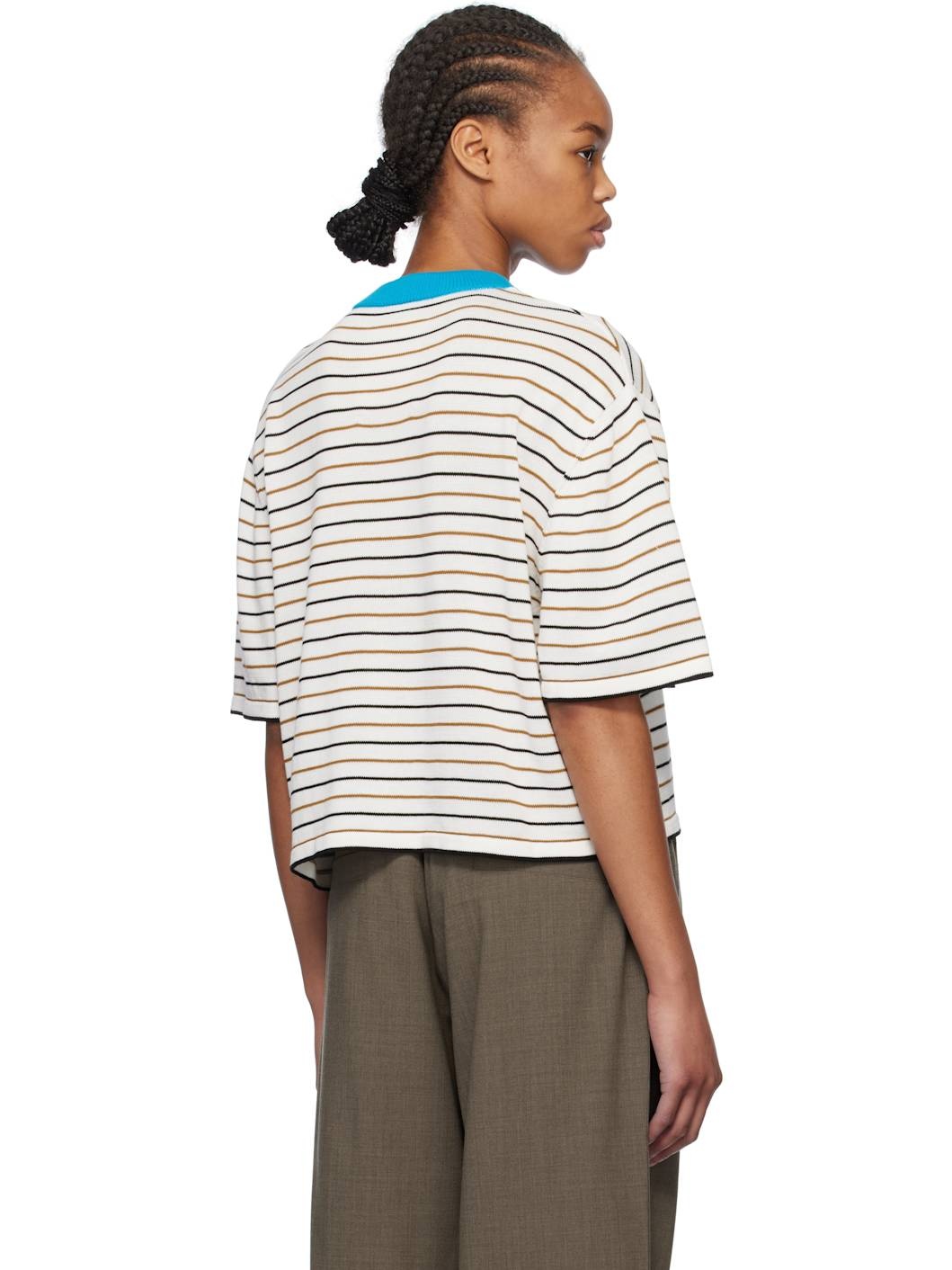 Multicolor Cotton Striped T-shirt - 3
