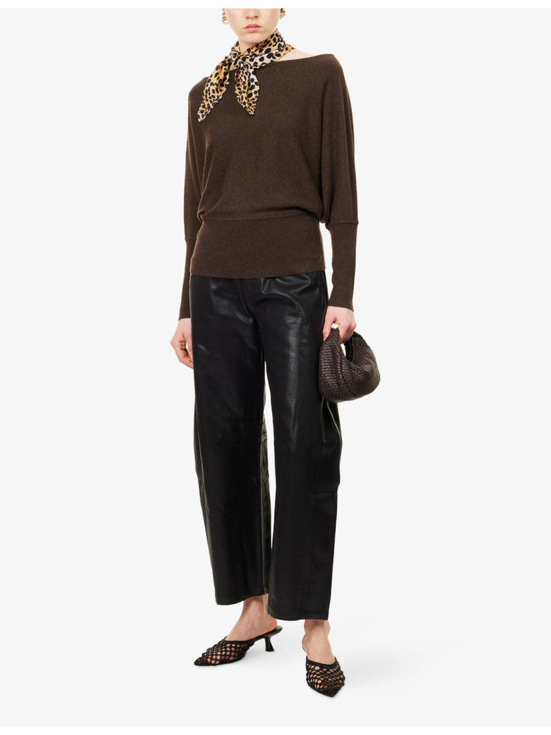 TWP Beryl Barrel-Leg Coated Denim Jeans outlook