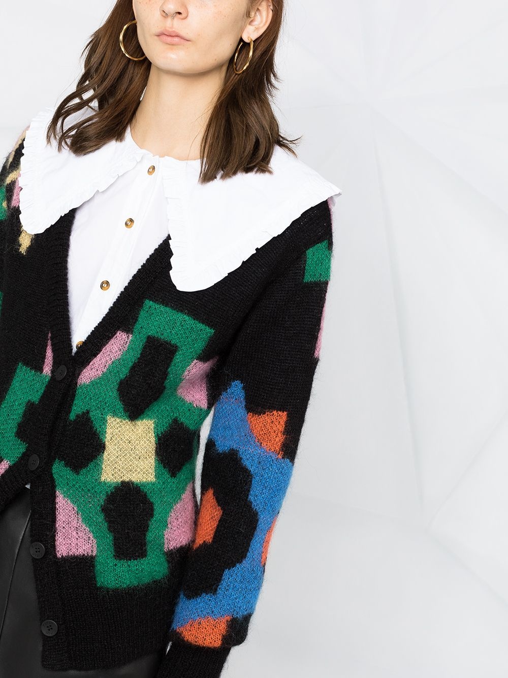 oversized-collar buttoned blouse - 5
