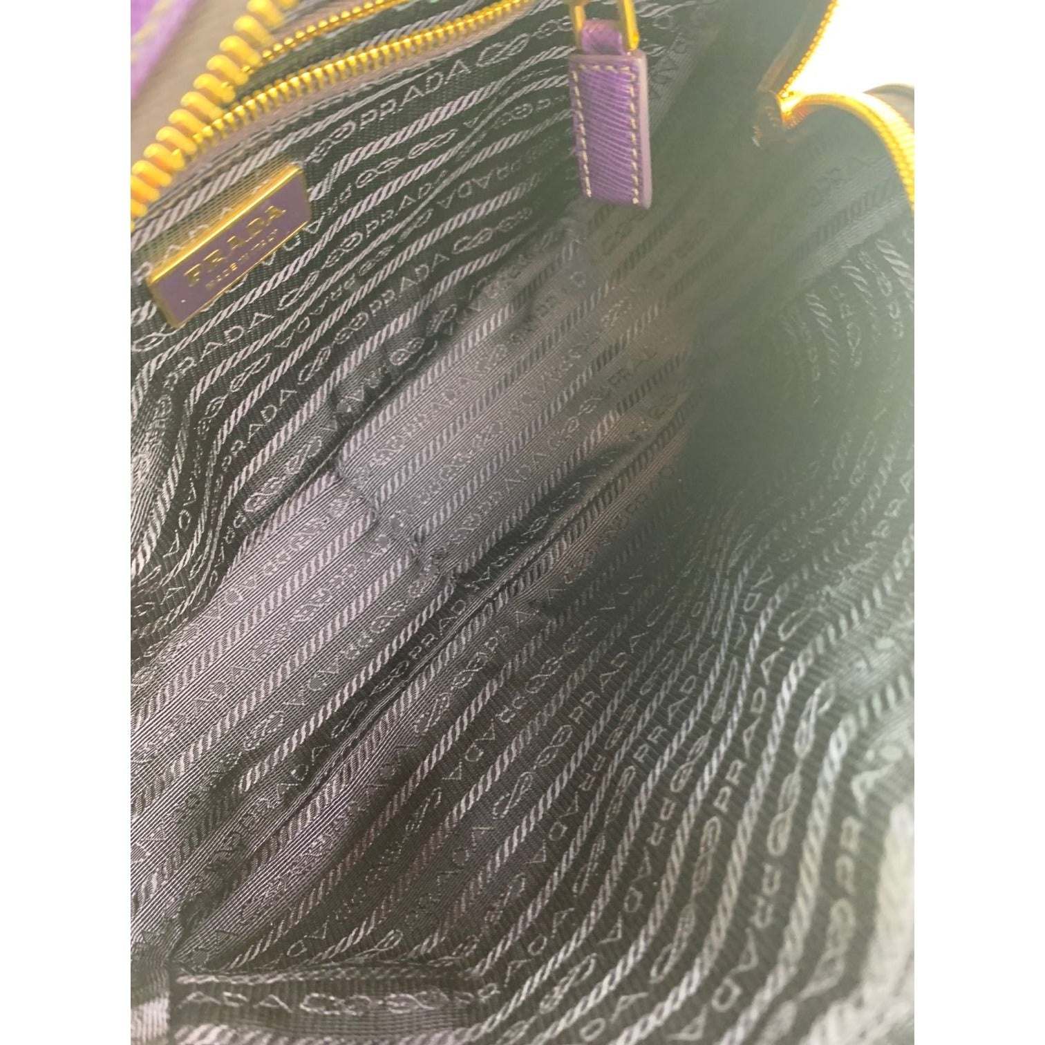 Prada Saffiano Leather Lux Small  Top Handle Viola Purple Handbag - 3