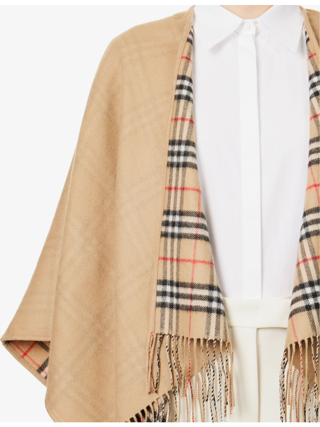 Vintage Check wool cape - 5