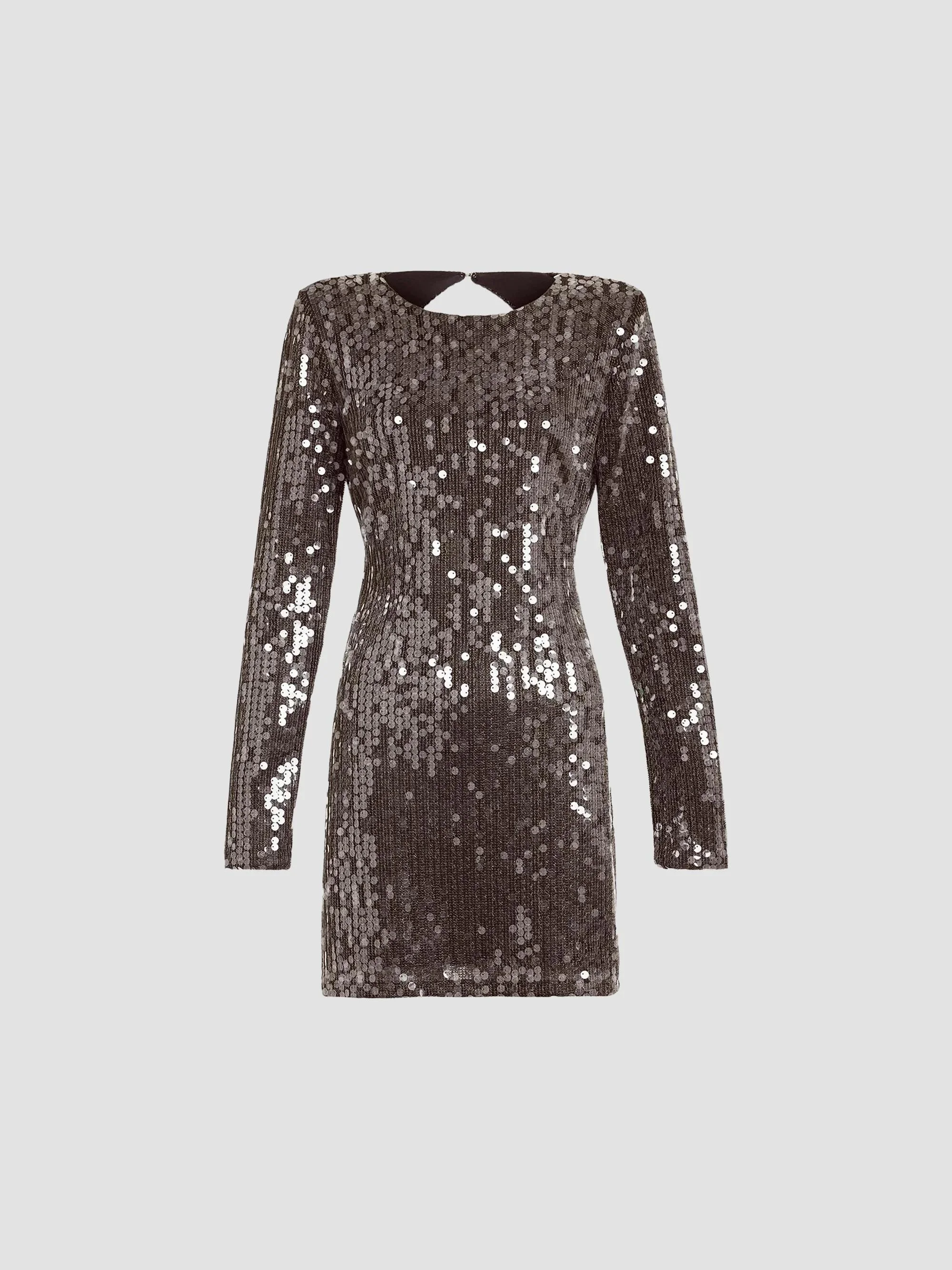 Women's Lola Sequined Minidress - Gunmetal Paillette - 1