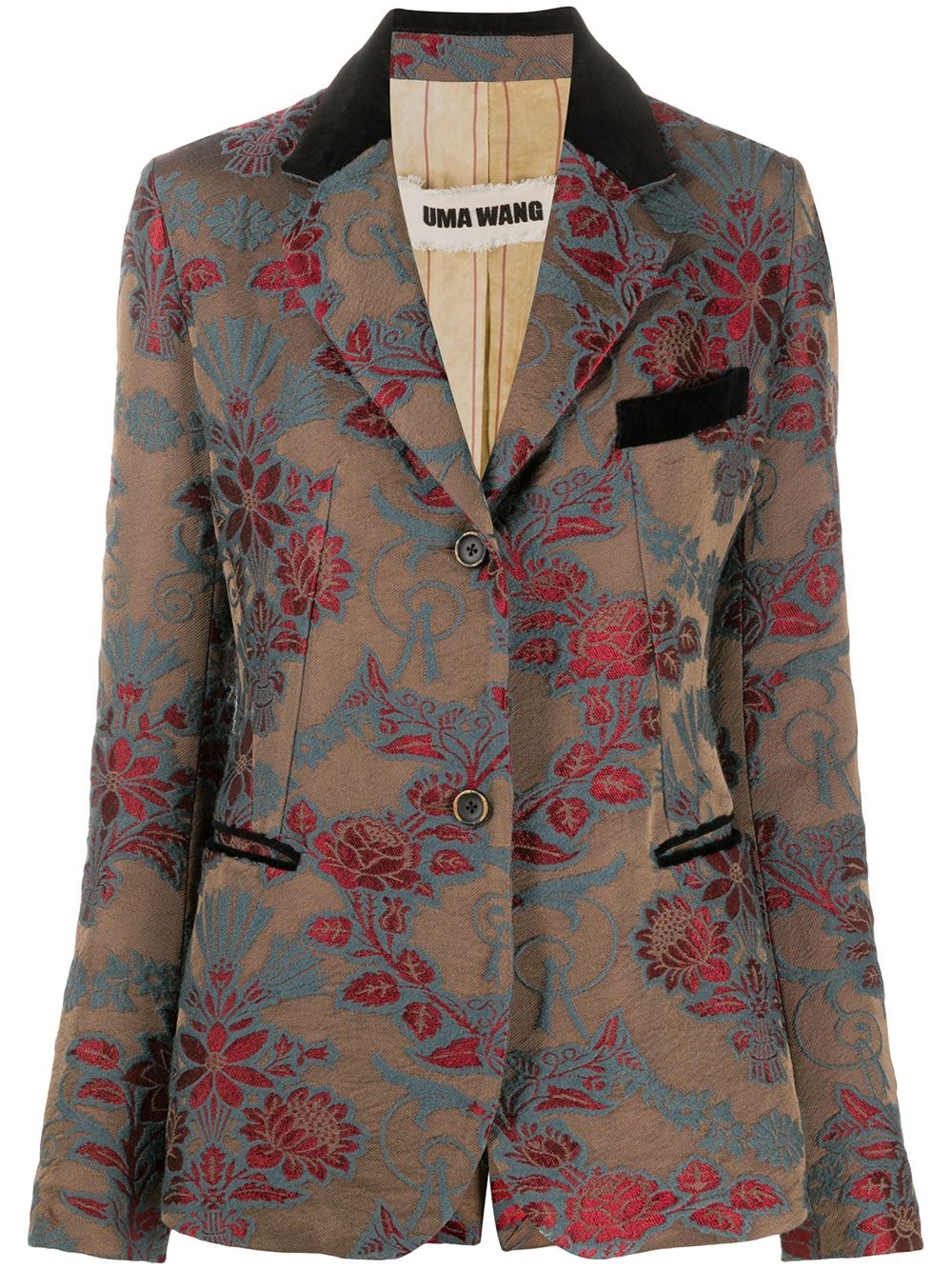 floral brocade blazer - 1