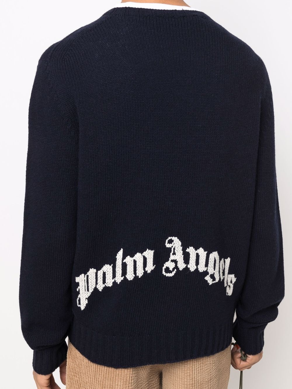 intarsia-knit logo long-sleeve jumper - 5