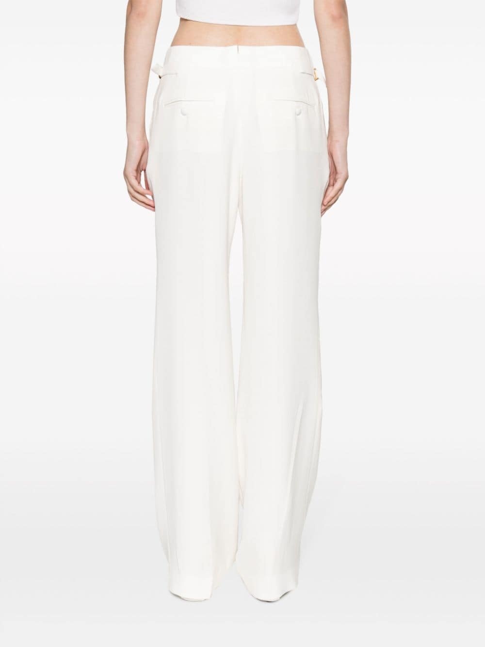 pleat-detail straight-leg trousers - 4