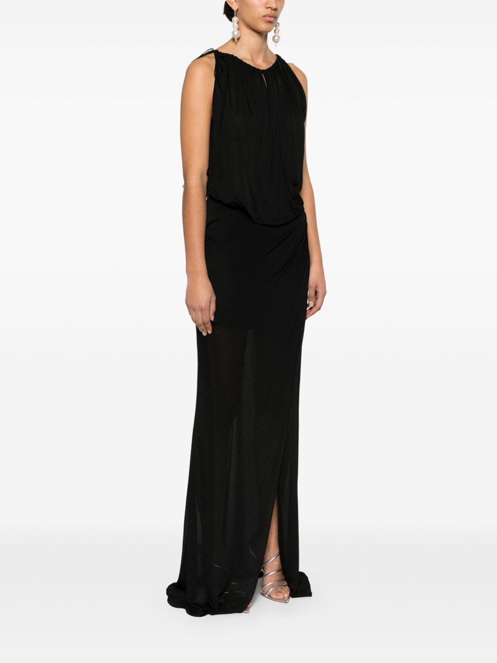 draped-detail maxi dress - 3