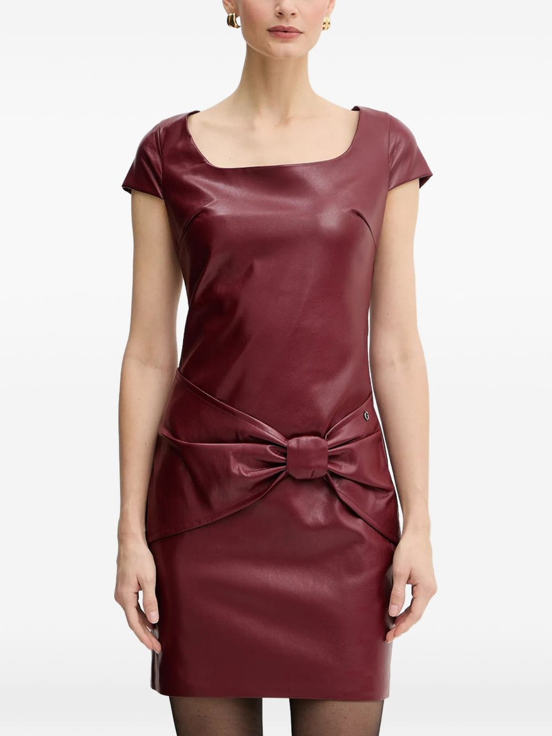 bow squared-neck mini dress 1