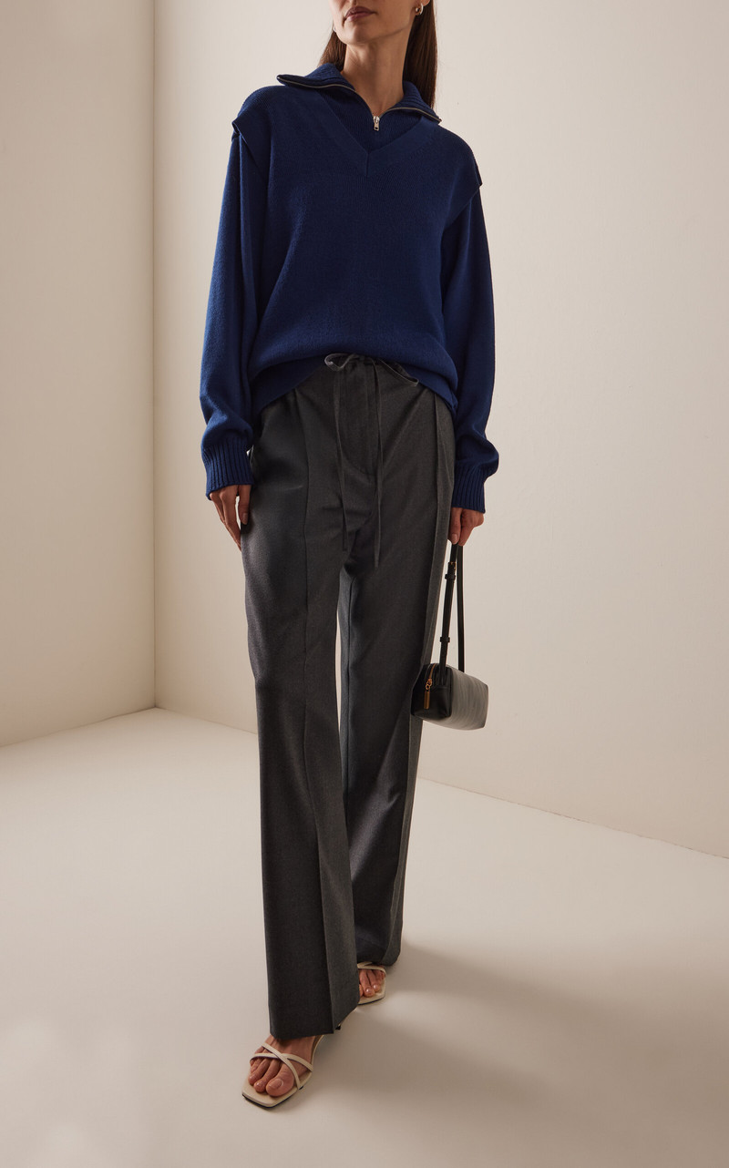 RÓHE Relaxed Wool Trousers grey outlook