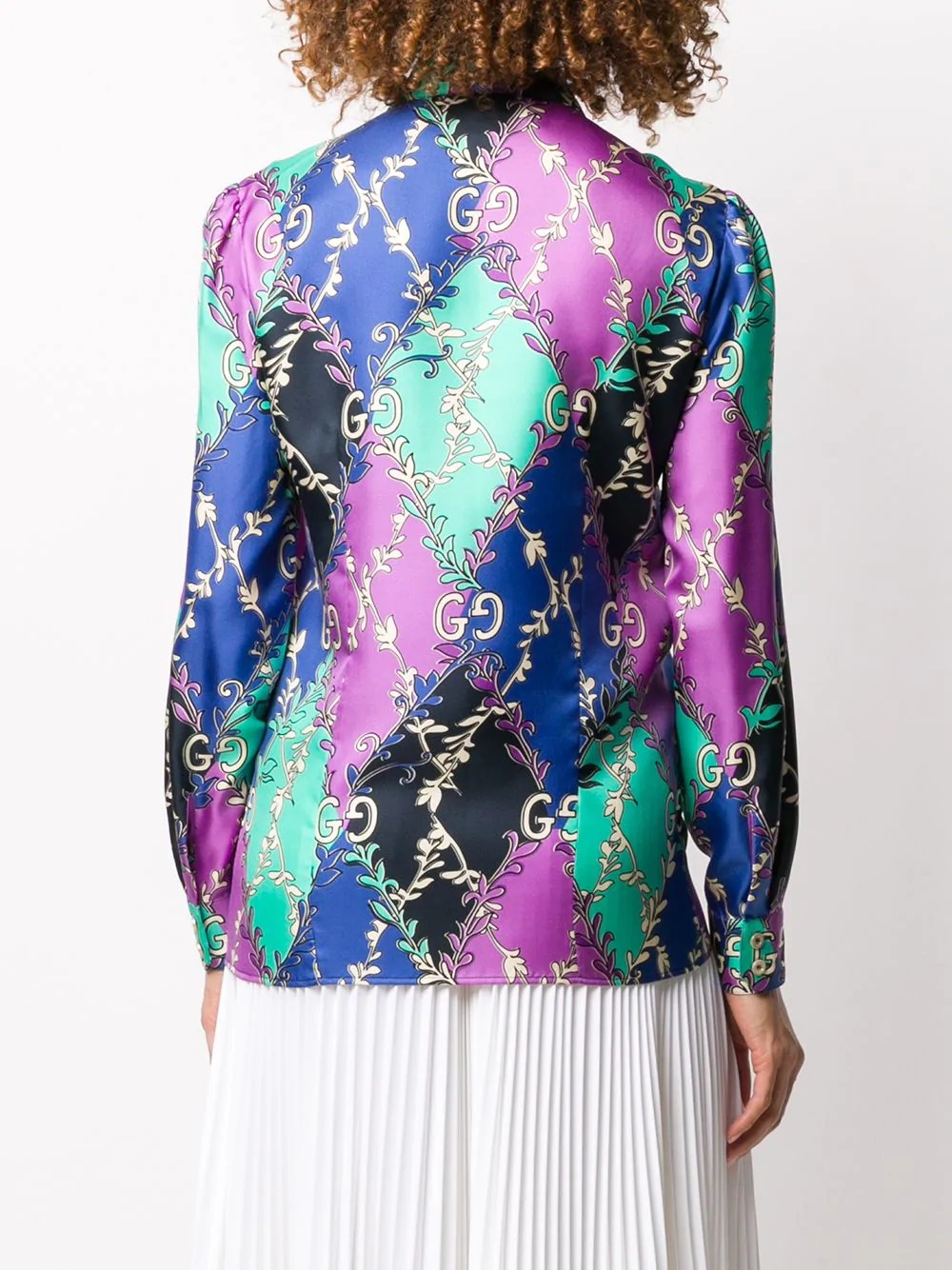 GG diamond print blouse - 4