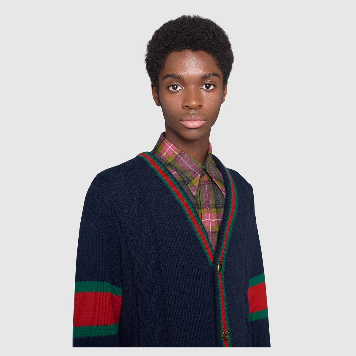 GUCCI Oversize cable knit cardigan REVERSIBLE