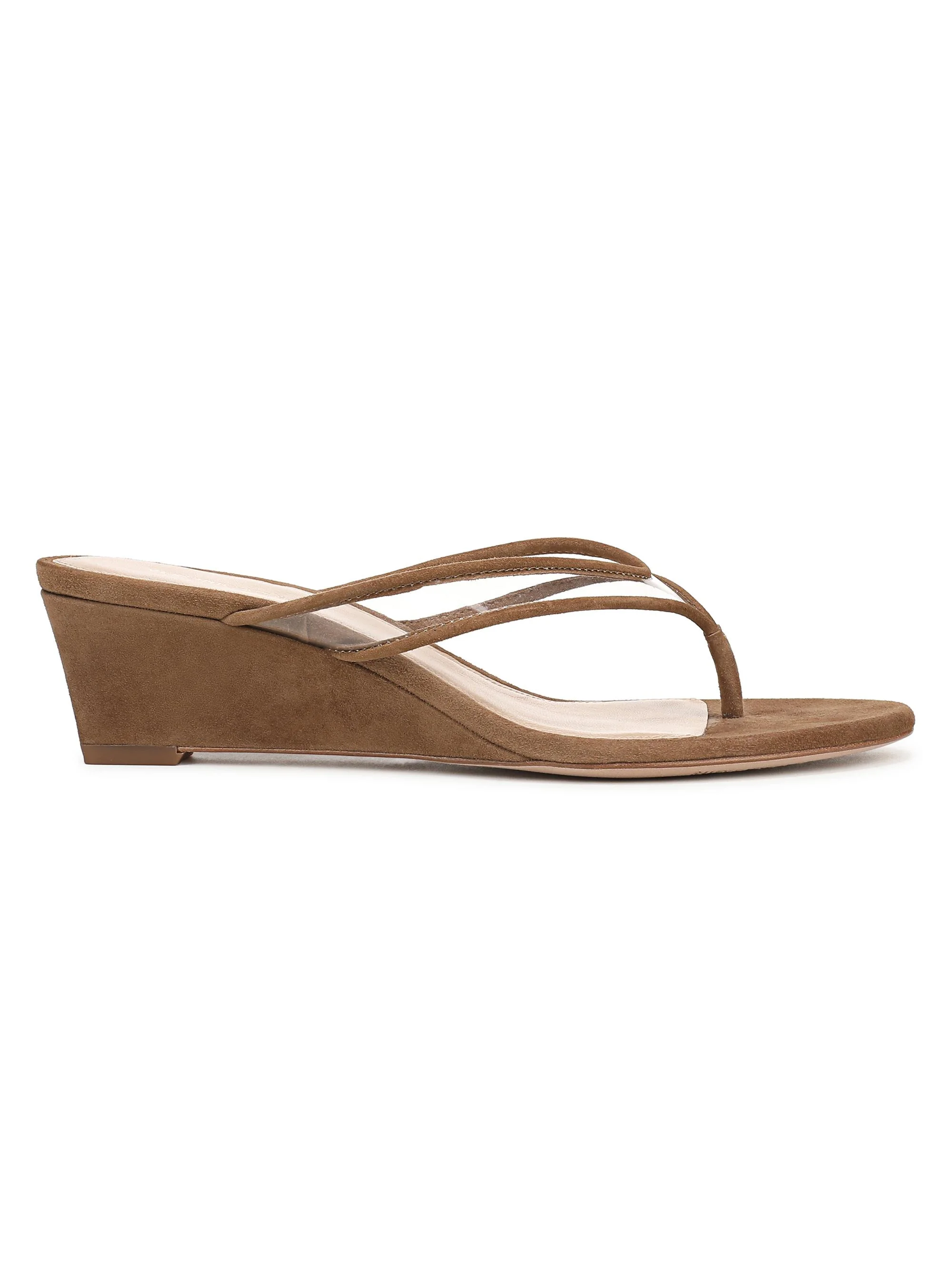 Women's Clea 45MM Suede Wedge Sandals - Clear Chestnut - 1