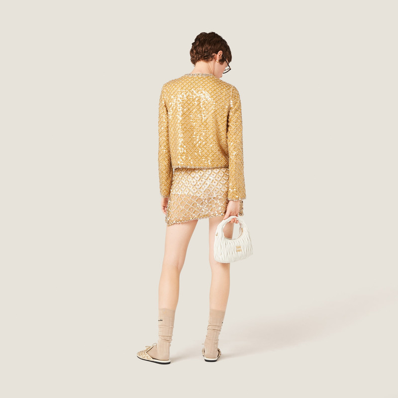 Embroidered single-breasted organza jacket 3