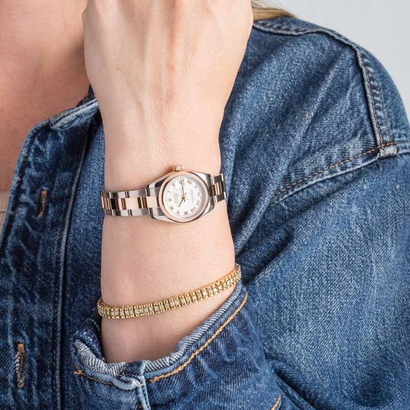Lady Rolex Datejust 179161 White Roman Dial - 5