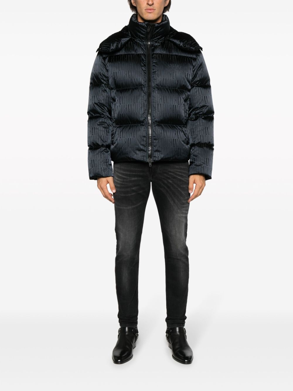 logo-print padded jacket - 2
