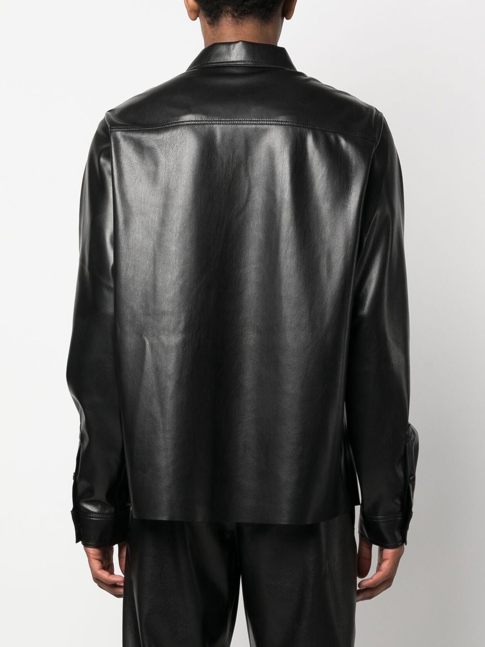 coated-finish shirt jacket - 3
