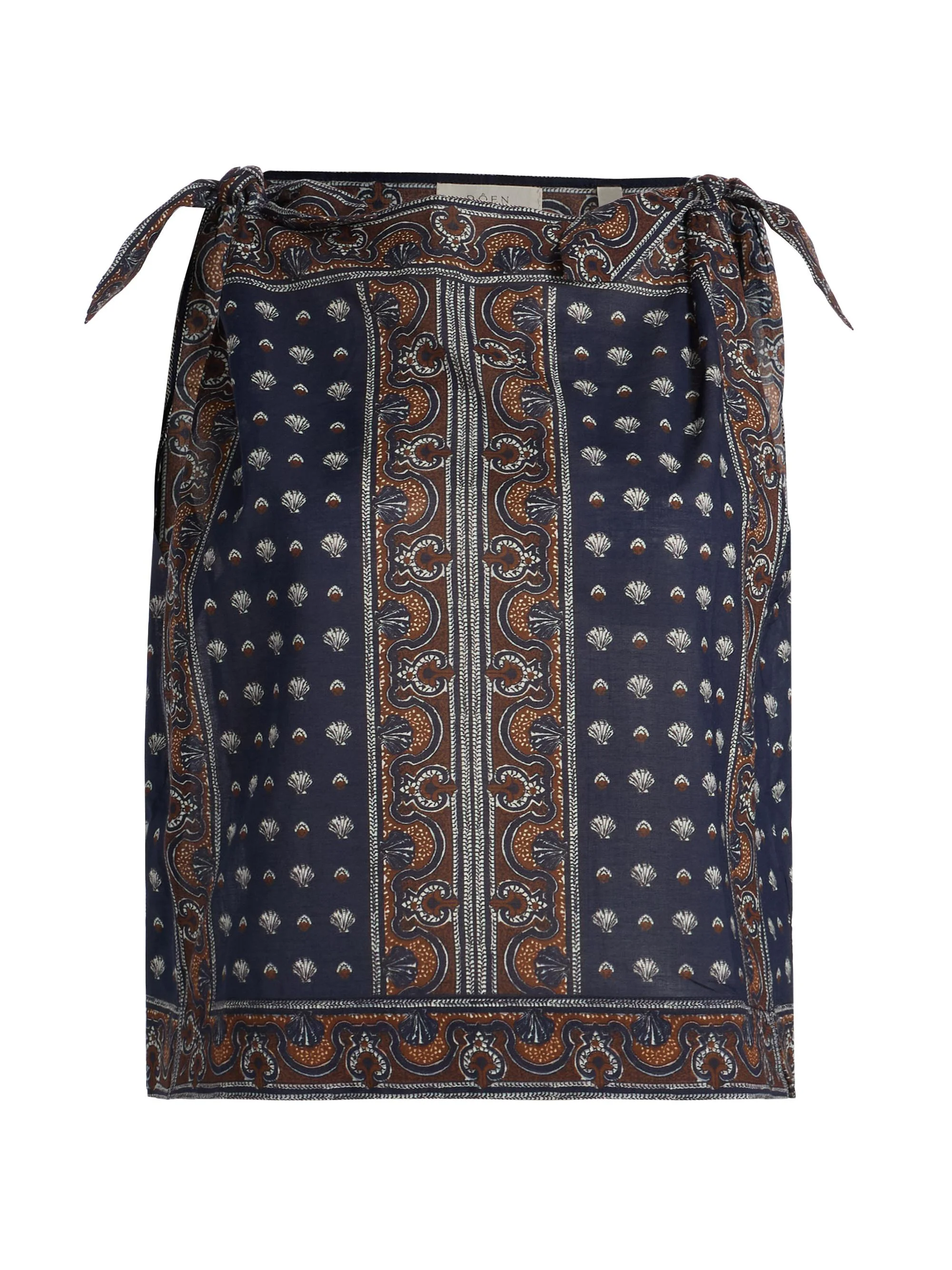 Women's Amalia Shell-Print Cotton Top - Bleu Foulard De La Mer - 1