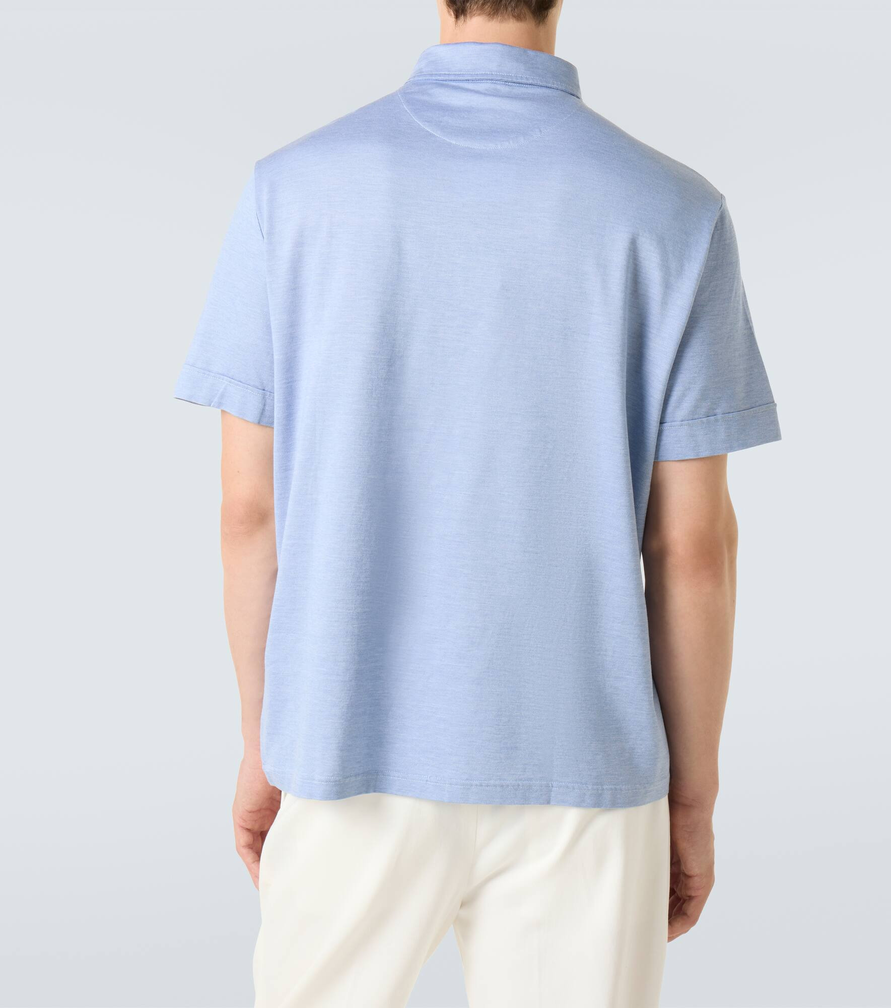 Logo cotton-blend polo shirt - 4