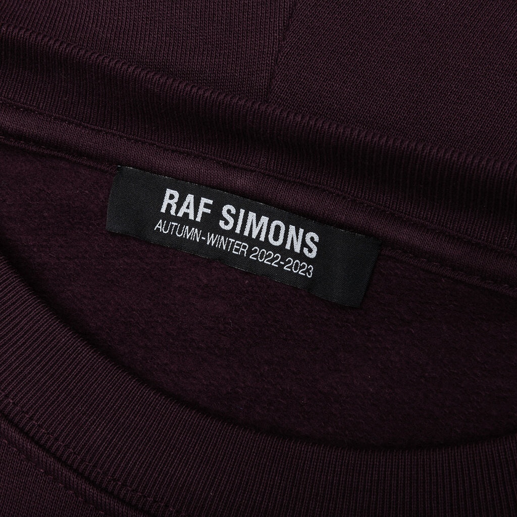 REGULAR FIT HOODIE WITH KNOT HOOD - DARK AUBERGINE - 3