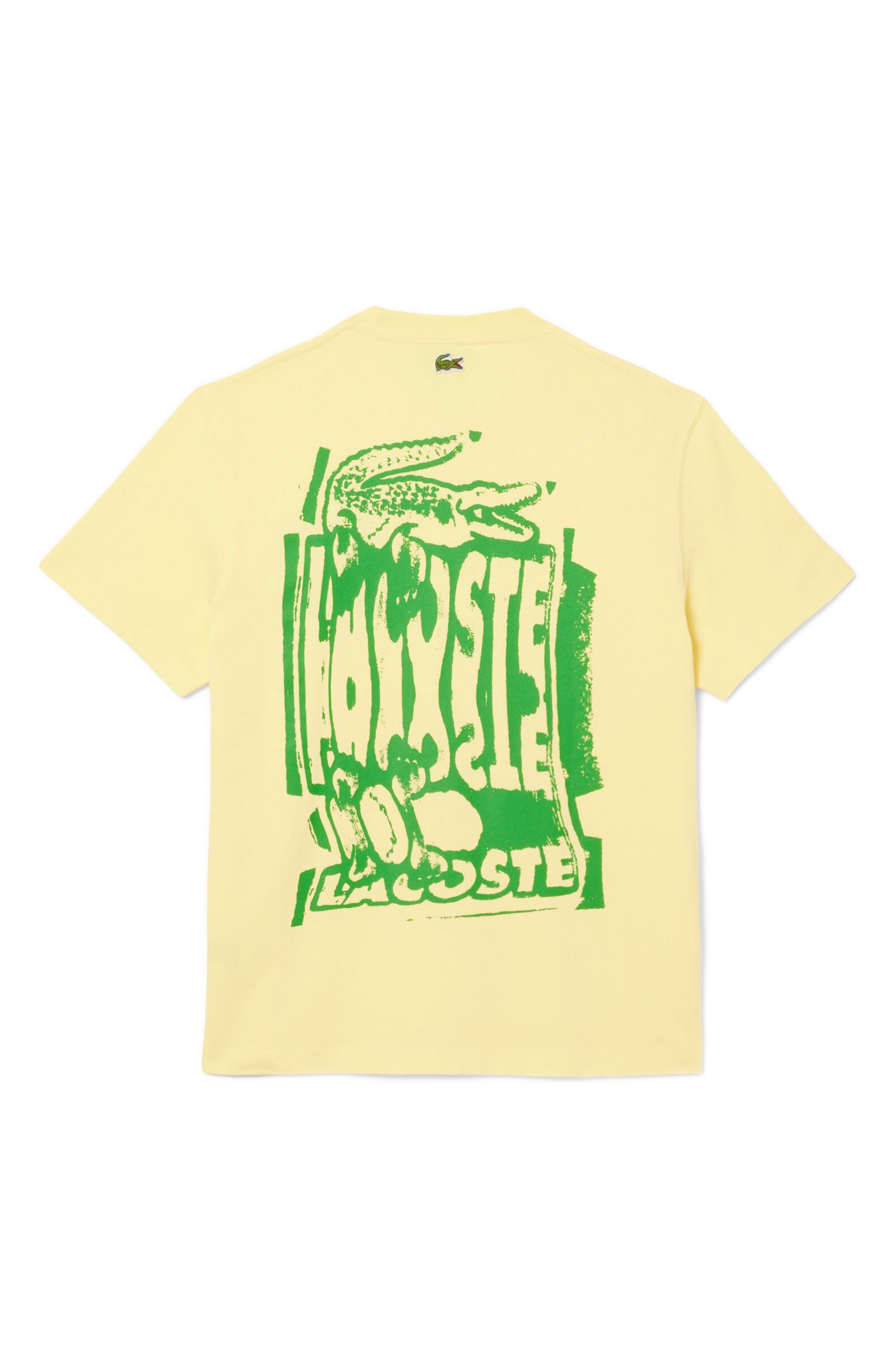 Lacoste Stencil Classic Fit Graphic T-Shirt in Gzi Yellow/Calathea at Nordstrom - 5