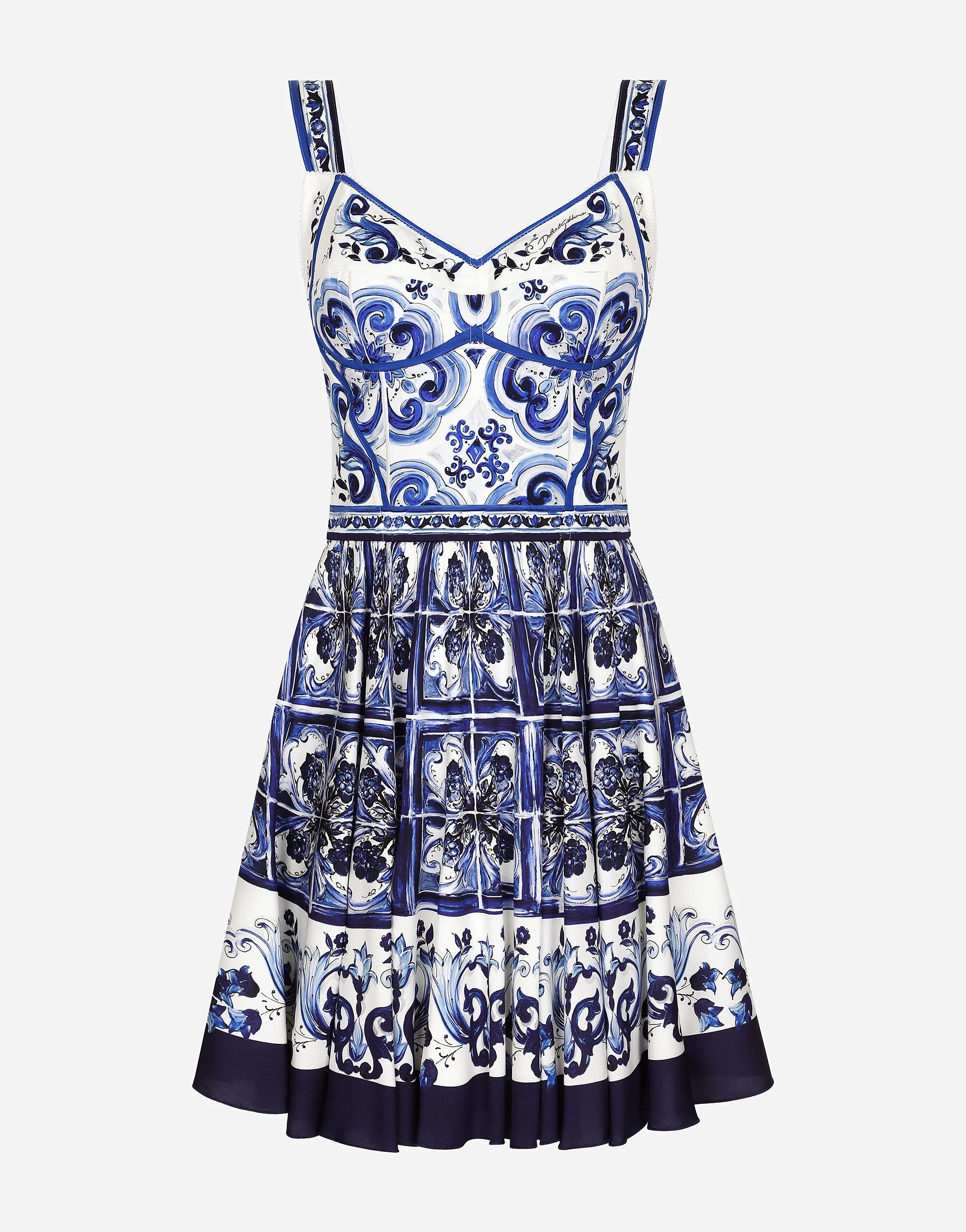 Short Majolica Print Dress - 1
