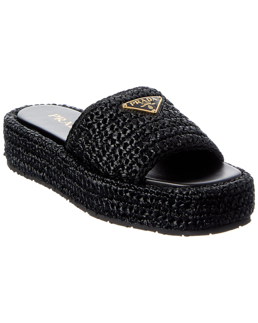Prada Logo Crochet Platform Sandal - 1