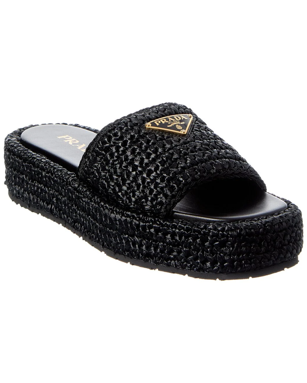 Prada Logo Crochet Platform Sandal - 1