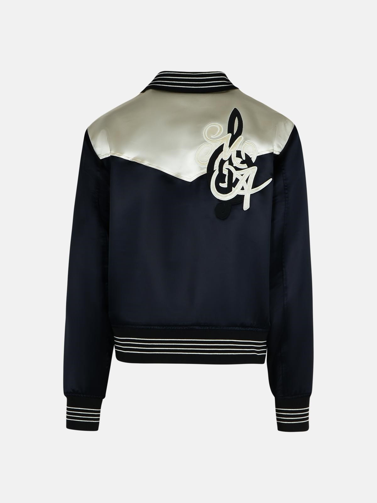 'MUSIC' BLACK POLYESTER BLEND BOMBER JACKET - 3
