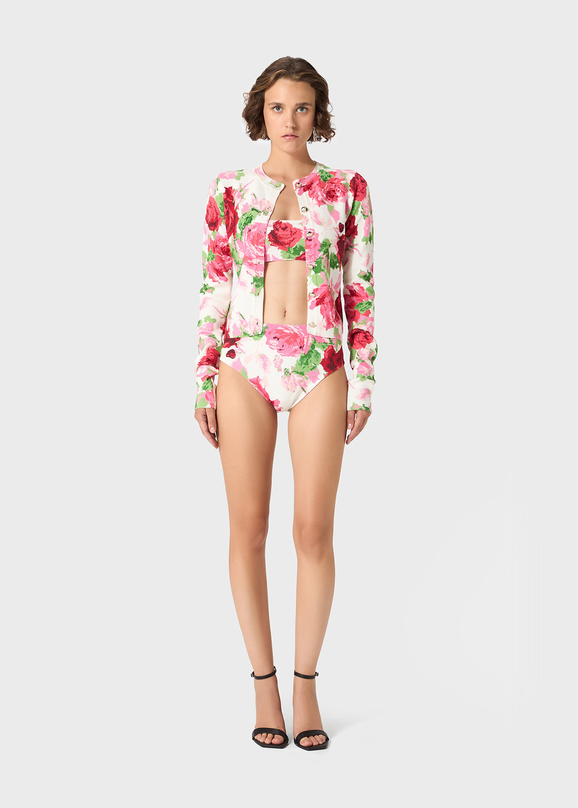 PEONY-PRINTED VISCOSE CARDIGAN - 2