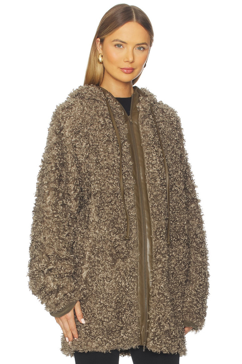 NORMA KAMALI Oversized Raglan Sleeve Zip Front Hooded Jacket outlook