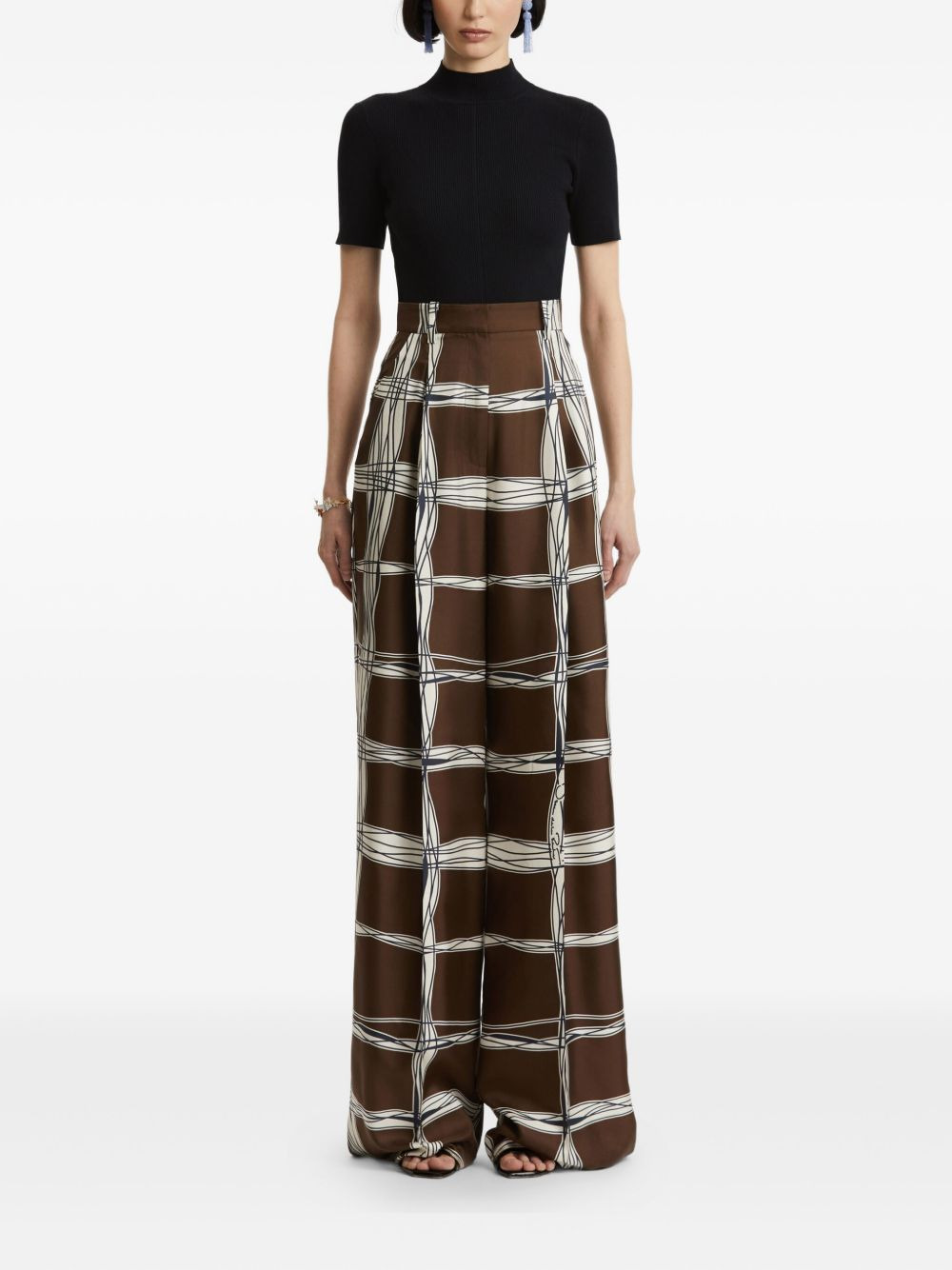pleated plaid trousers - 2