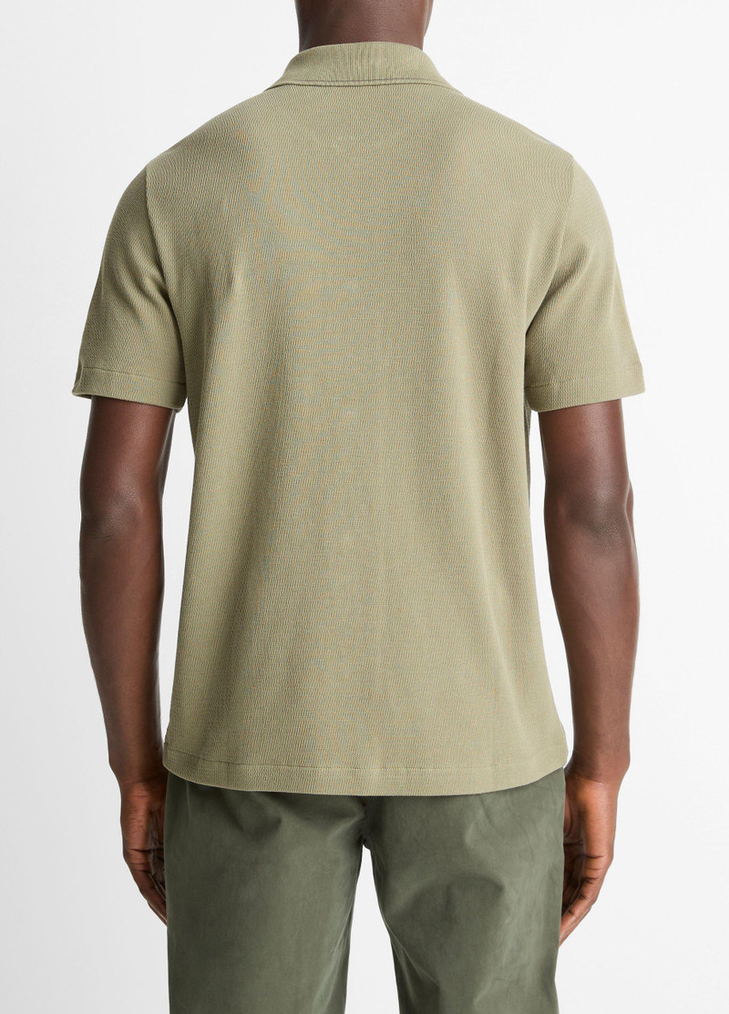 Vince Jacquard-Knit Cotton Short-Sleeve Button-Front Shirt outlook
