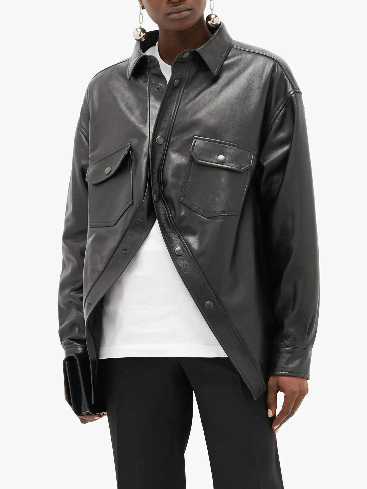 Slouchy leather jacket - 7