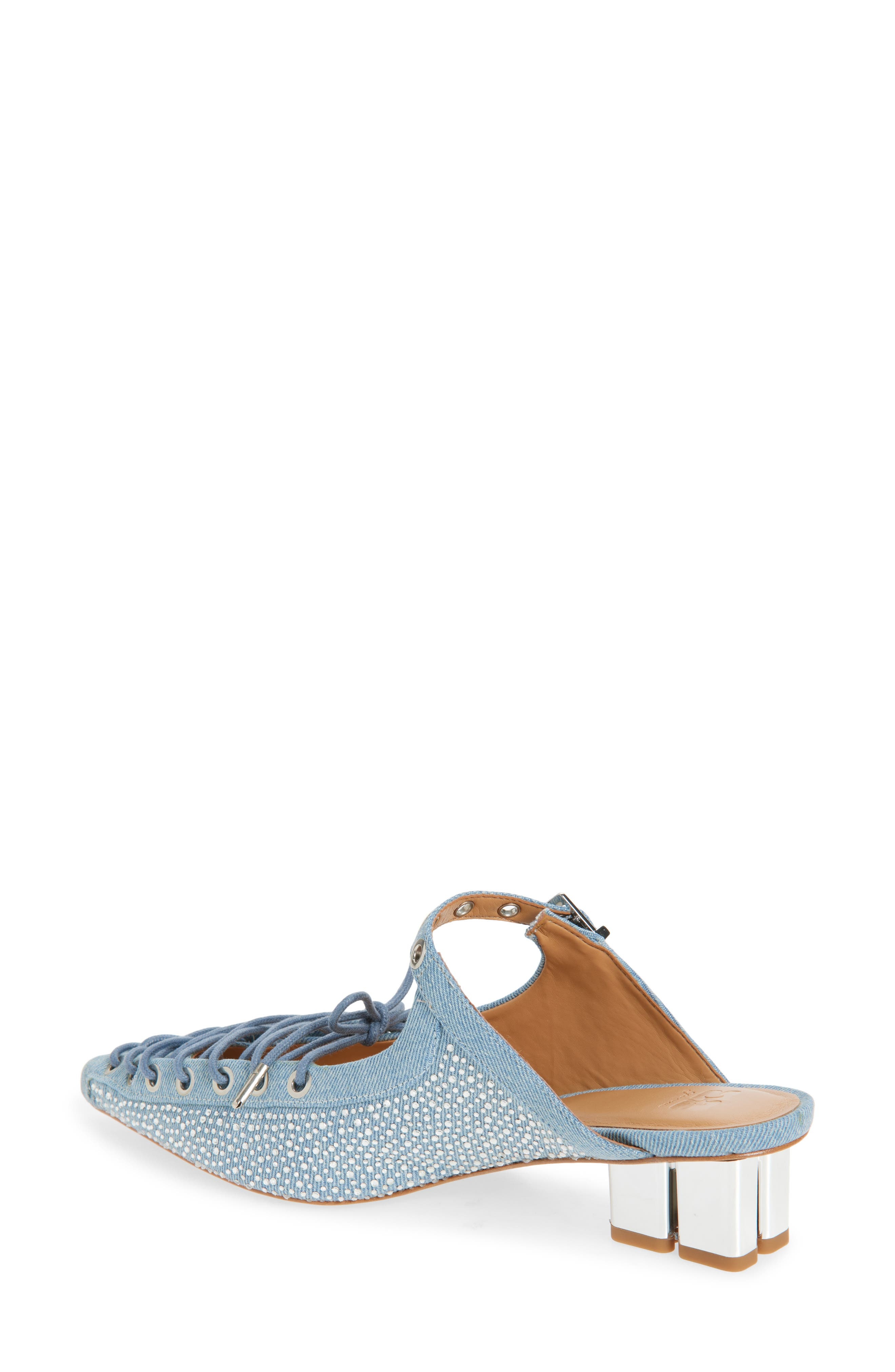 Ganni Eyelets Lace-Up Mule in Faded Denim at Nordstrom - 2