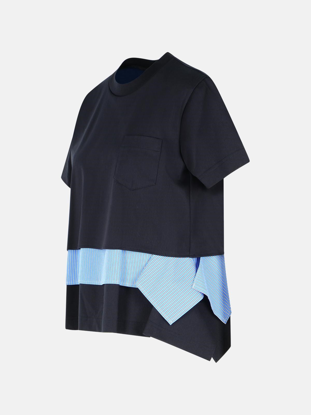 NAVY COTTON BLEND T-SHIRT - 2
