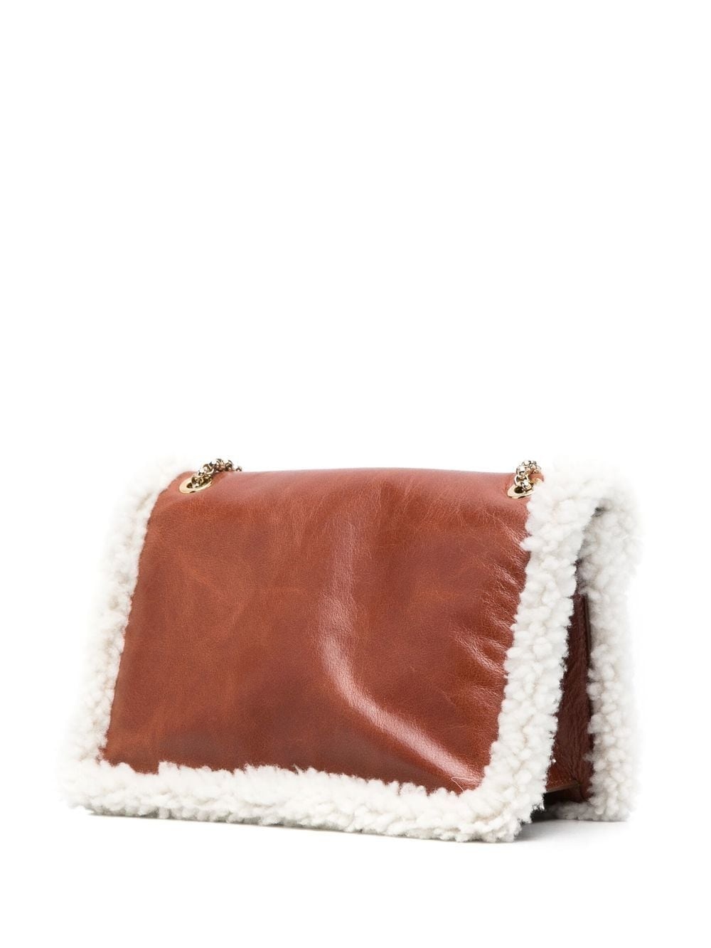 shearling-trim shoulder bag - 3