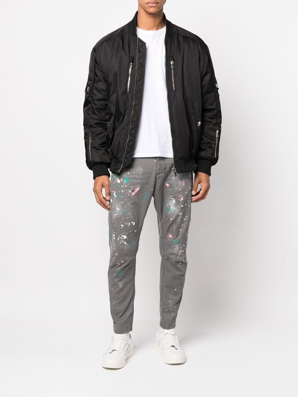 paint splatter-print trousers - 2
