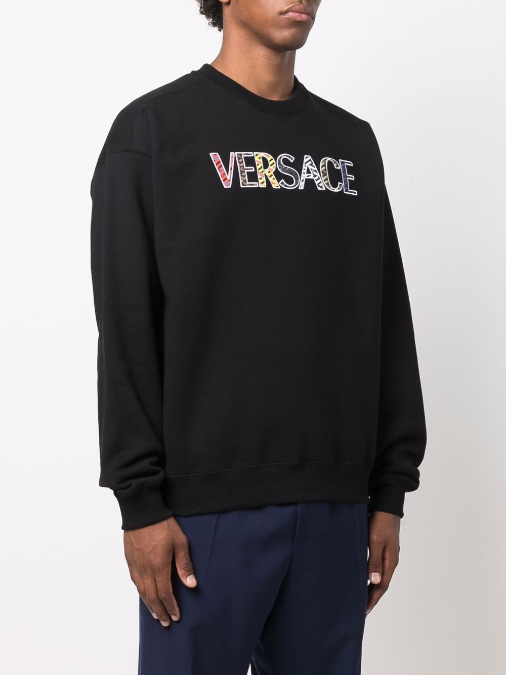 embroidered logo cotton sweatshirt - 3