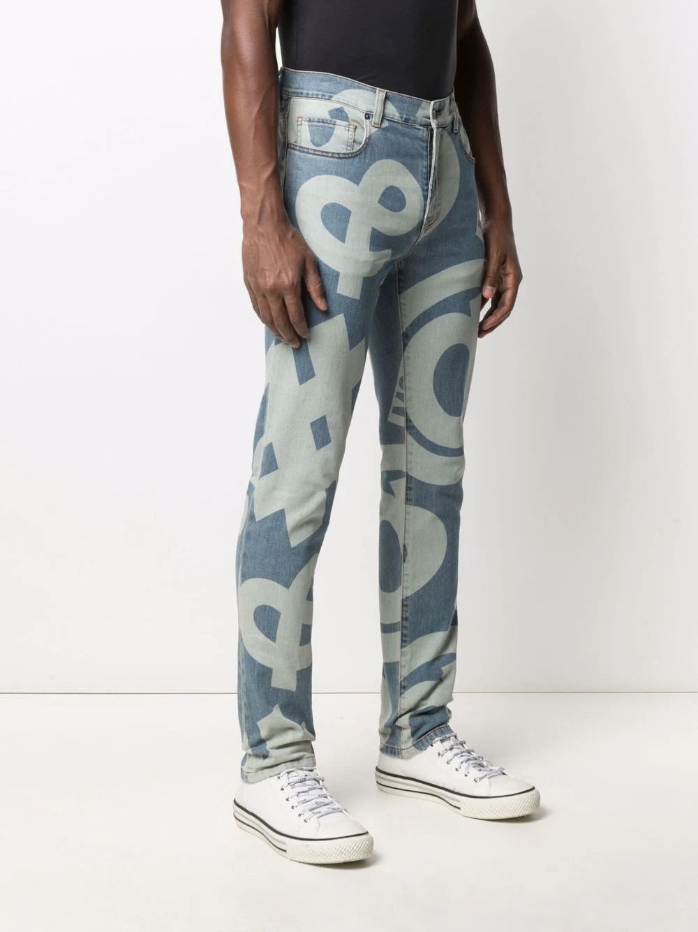 Symbols logo print jeans - 3