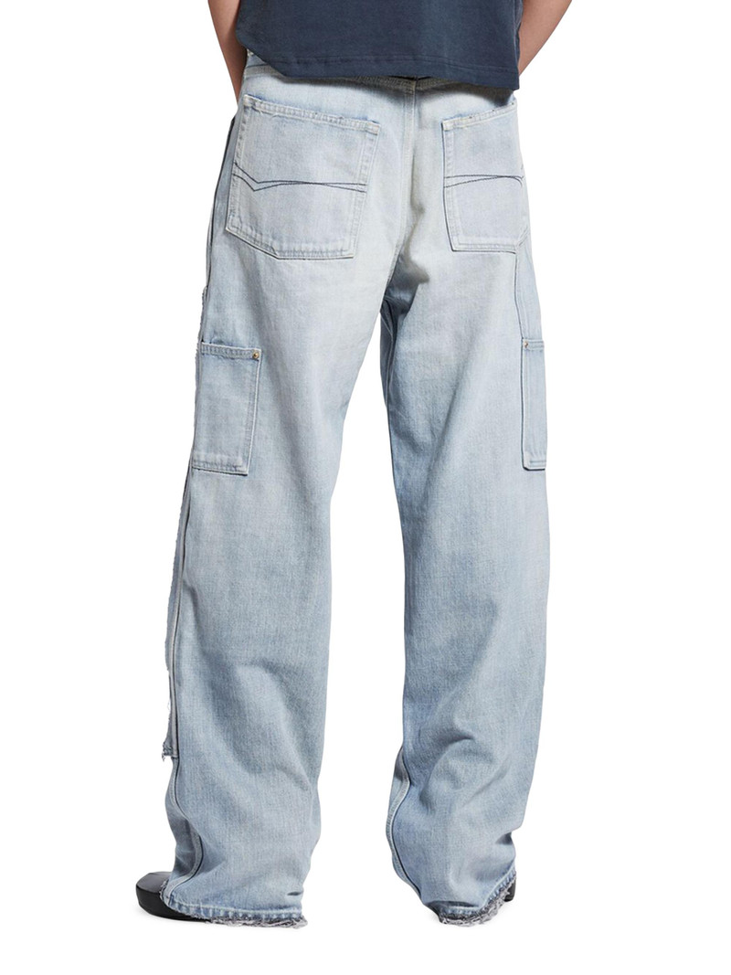 Women's Ripped Off Loose Fit Jeans - Light Blue 5