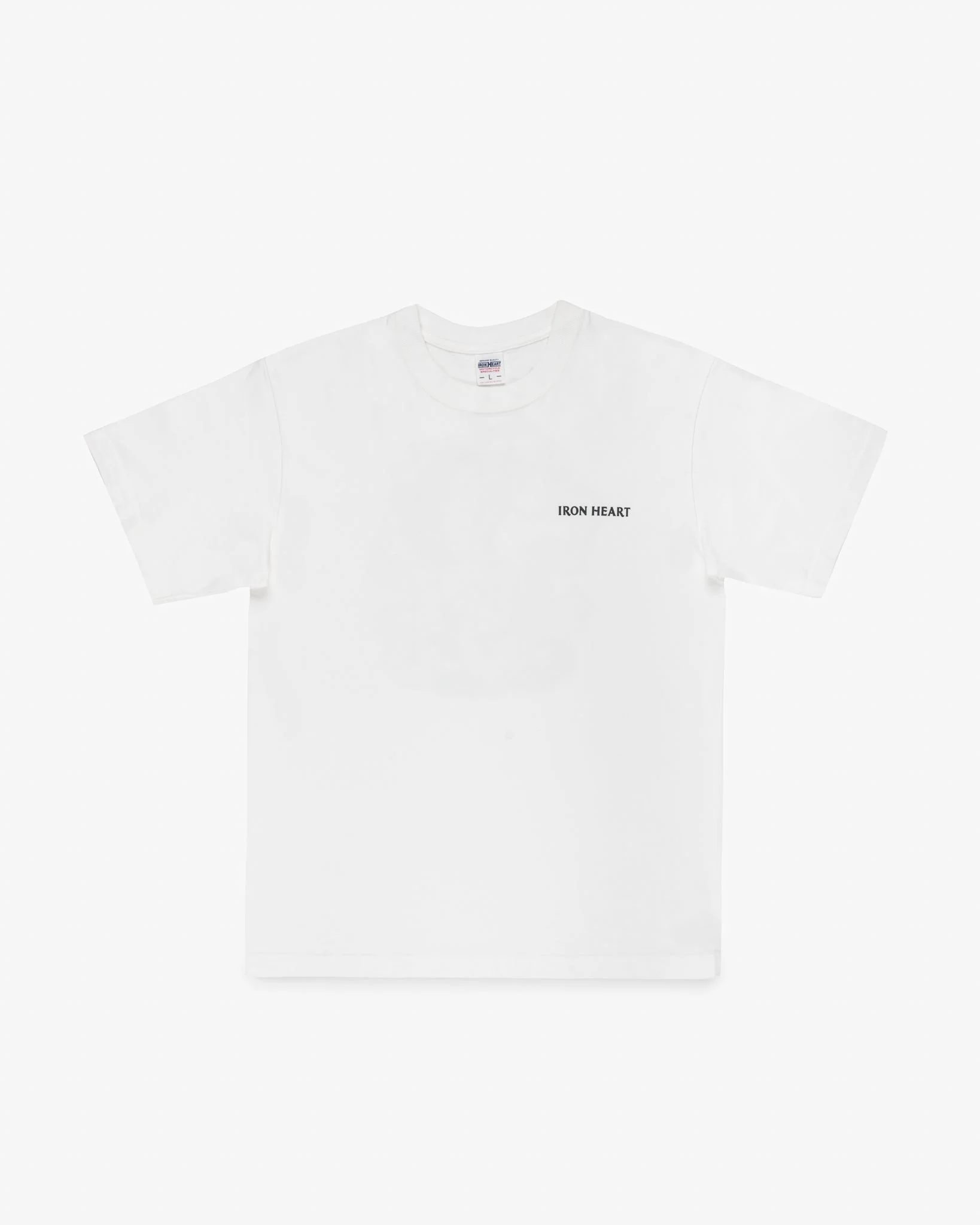 IHT-555-WHT 7.5OZ PRINTED LOOPWHEEL CREW NECK T-SHIRT - WHITE - 1