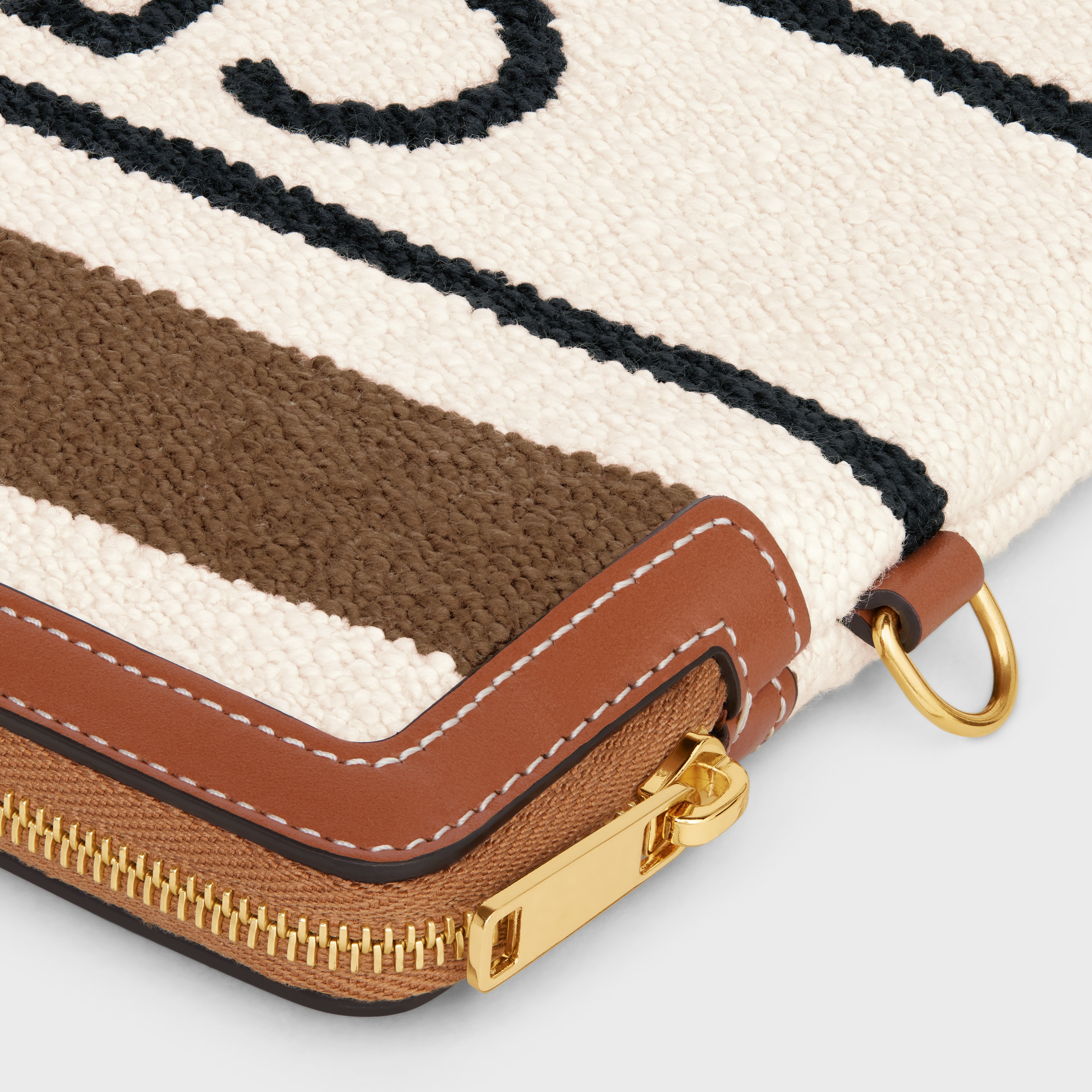 SMALL POUCH WITH STRAP celine signature in striped textile with celine JACQUARD - 5