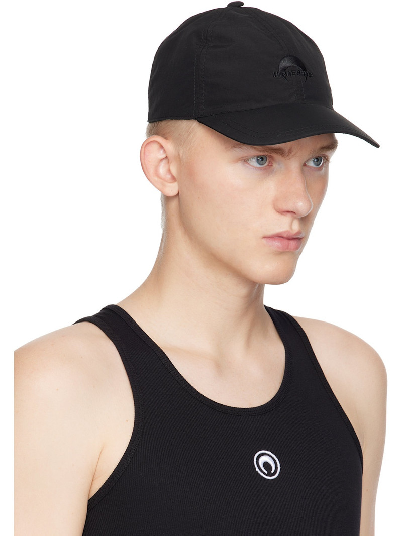 Marine Serre Black MS Sport Nylon Baseball Cap outlook