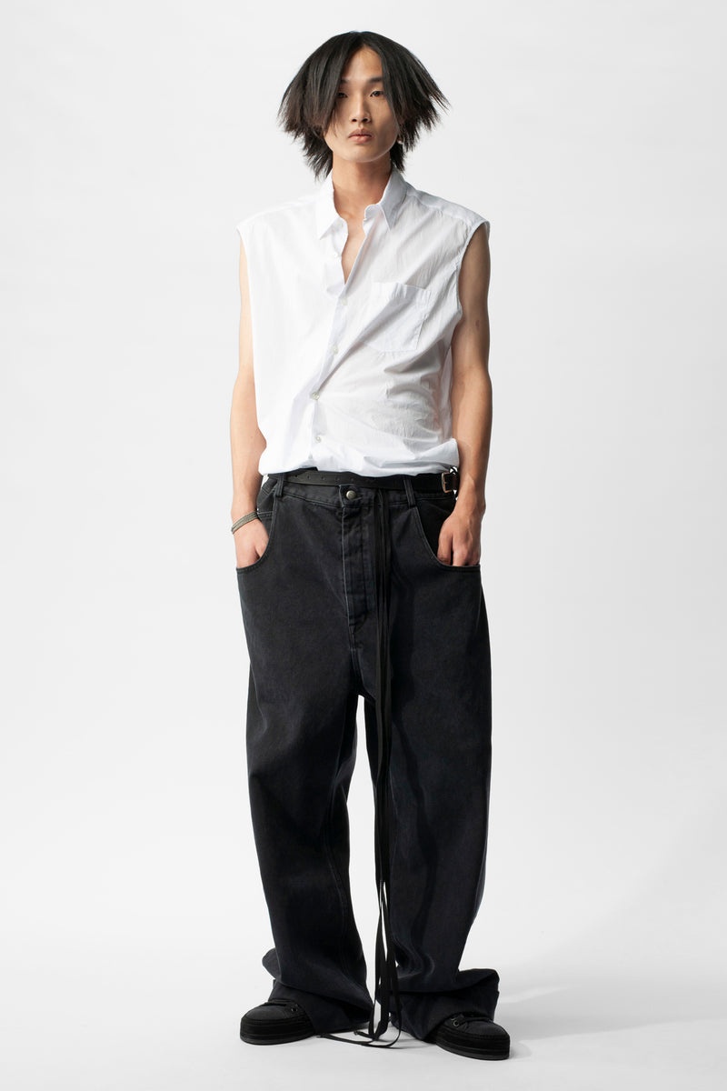 Dorian Sleeveless High Comfort Striped Long Shirt - 6